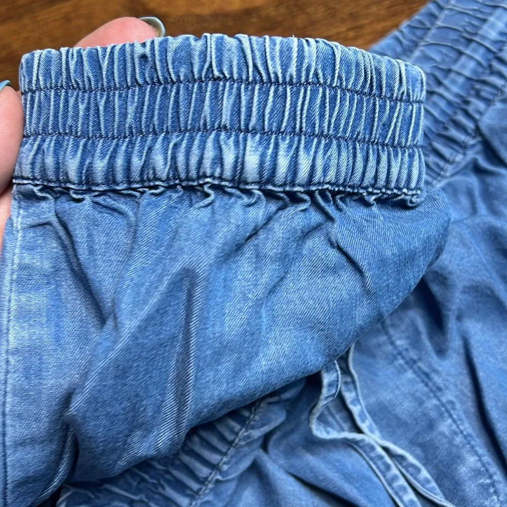 EUC Calvin Klein Chambray denim tencel elastic waist athleisure joggers XL